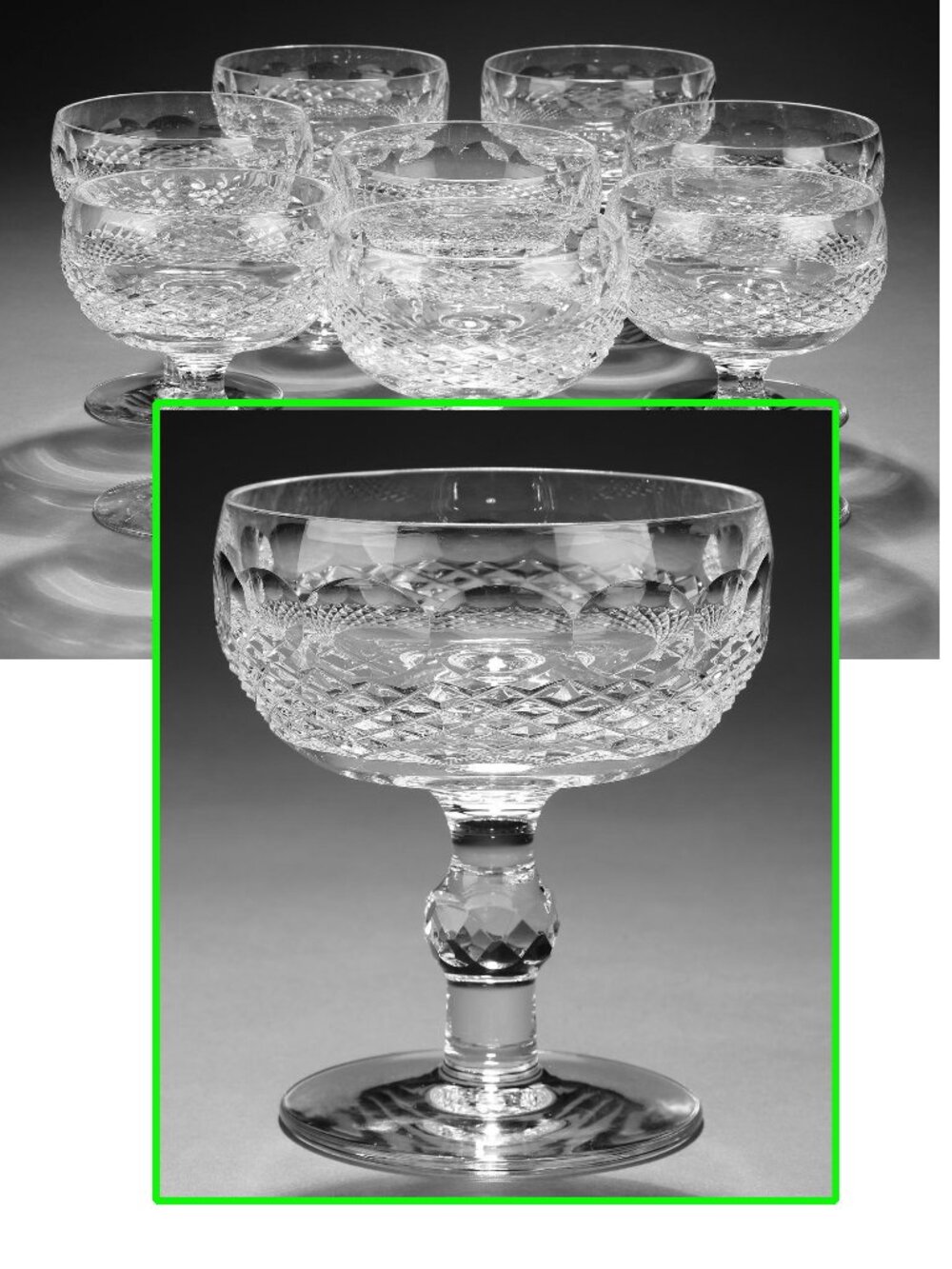1pc Waterford Crystal Colleen Champagne Stem Glass 4.5" Tall Dessert Sherbet Cup